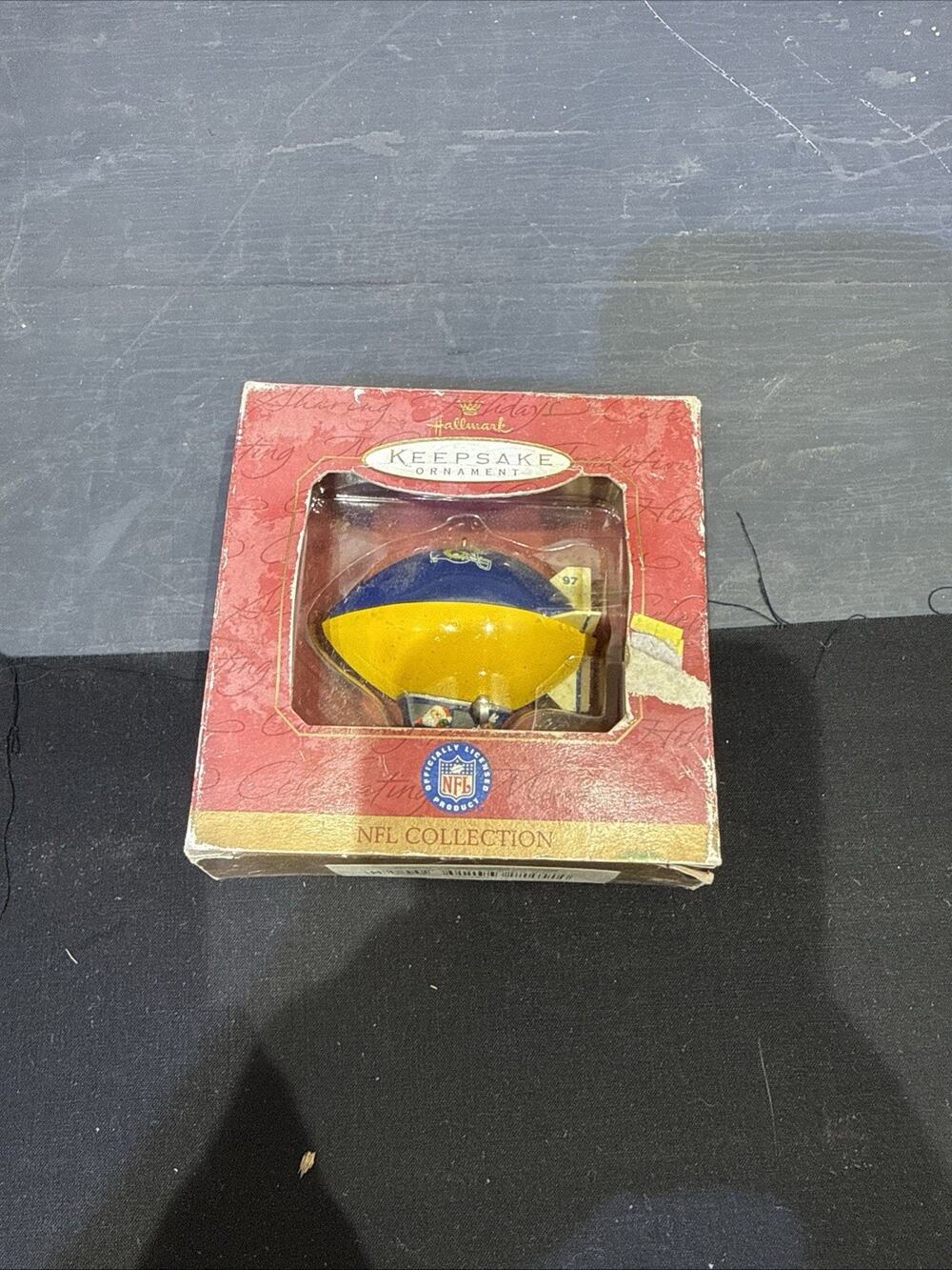 Vintage HALLMARK NFL COLLECTION RAMS FOOTBALL KEEPSAKE ORNAMENT CHRISTMAS 1997